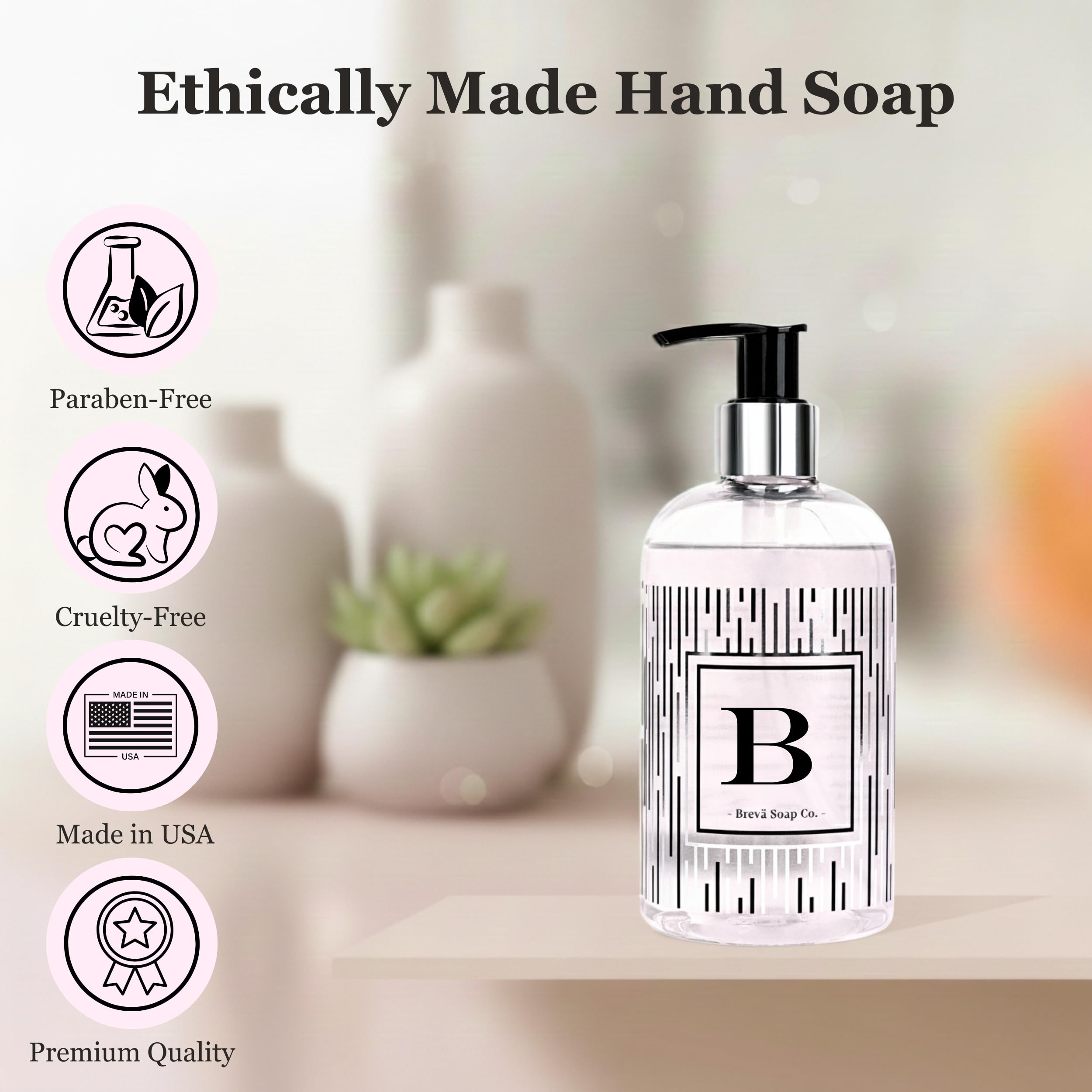 Amazon.com : Brevä Soap Co. Monogrammed Luxury Liquid Hand Soap